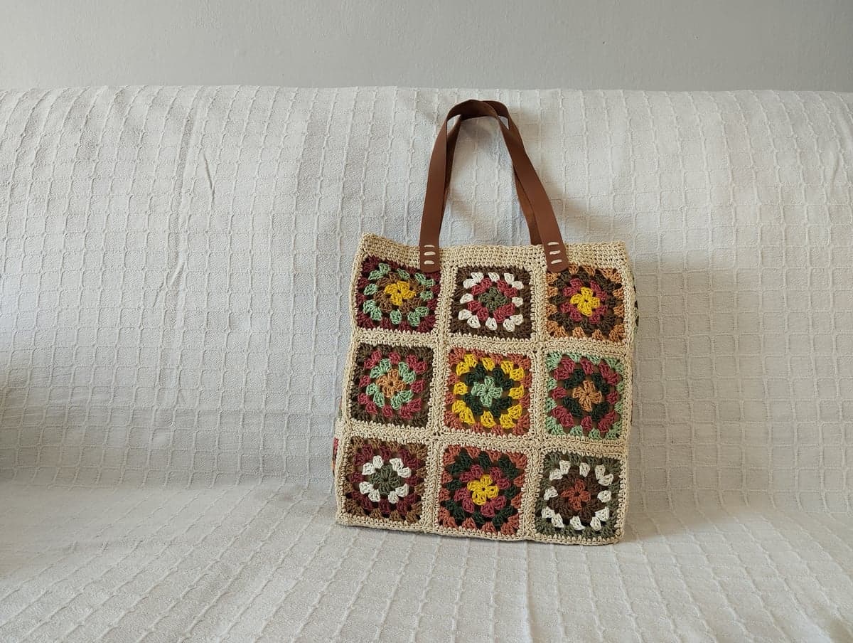 Suni Deri Çanta - Iç Cepli, Astarlı, Kağıt İpli (33x36 cm)