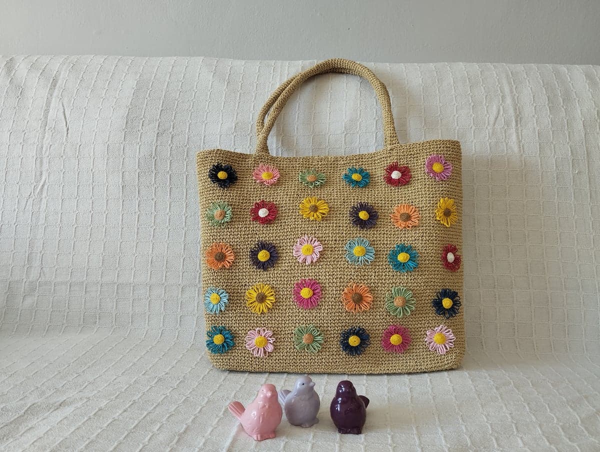Kağıt İpli Düz Astarlı Çıtçıtlı Cepli Çanta (50x40 cm) - Görsel 2