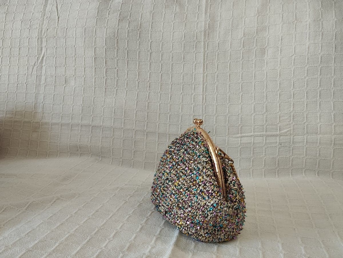 Oval Burgulu Simli Kağıt İç Astarlı Çanta (26x15 cm) - Görsel 2